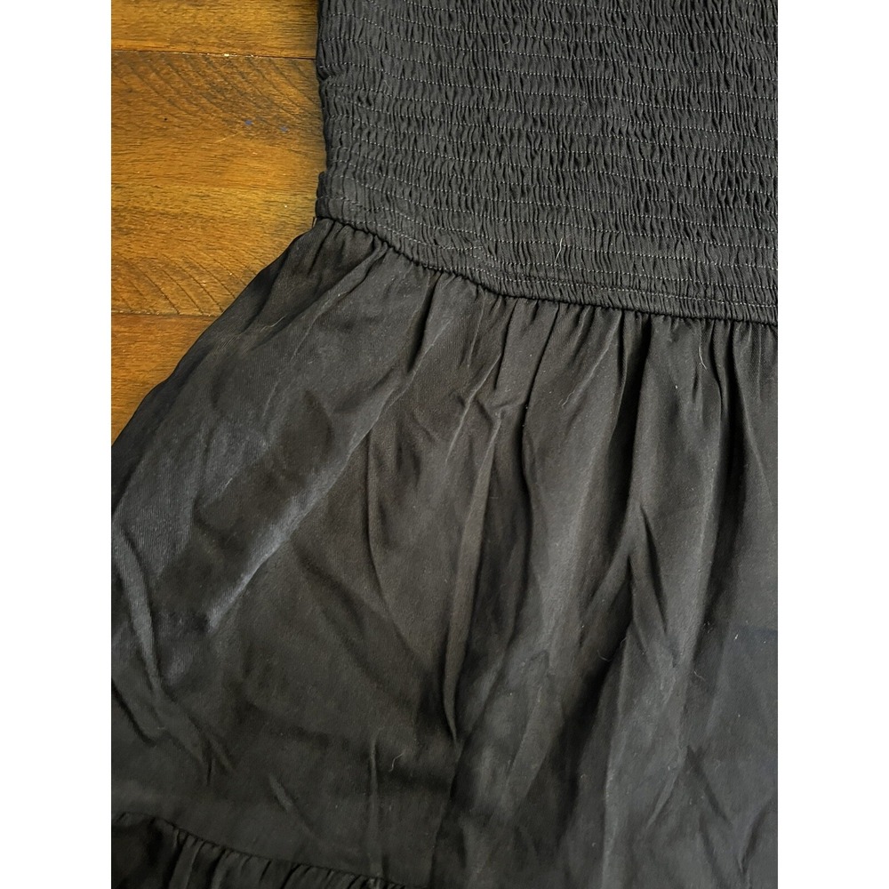 NWT MEROKEETY Womens Smocked Midi Dress black Flutter Sleeve Tiered size XL - Picture 6 of 8